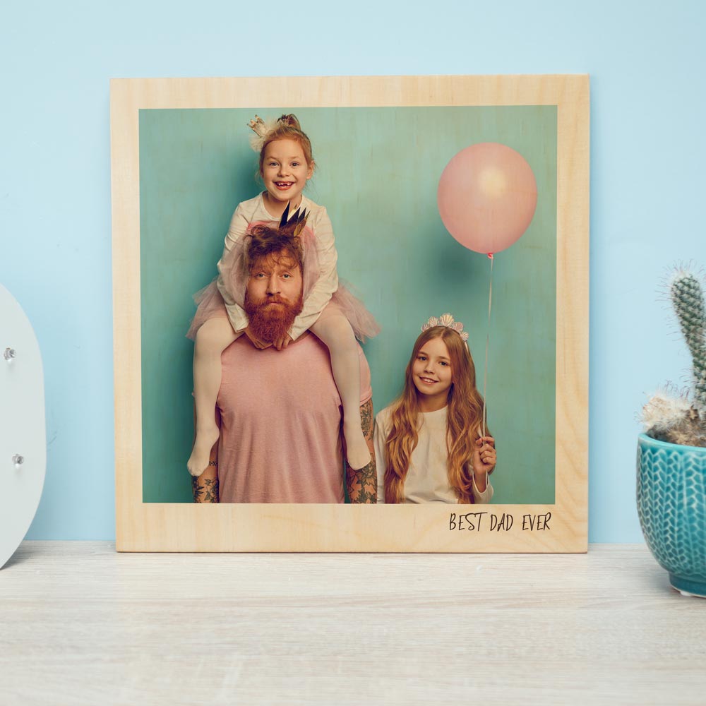 Stampa su Legno con Foto in Stile Polaroid regali per la festa del papà immagine su legno in stile polaroid
