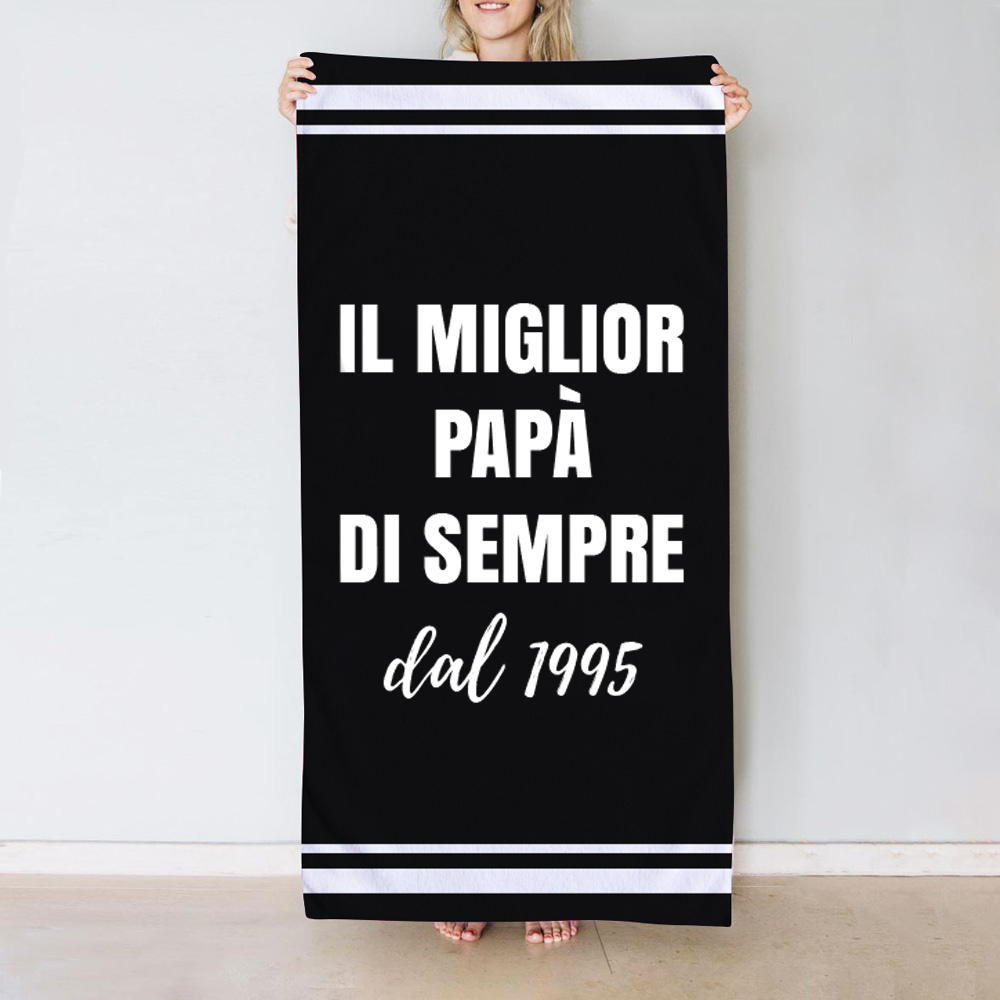 regali per il papà asciugamano nero con testo su 6 righe regali per il papà asciugamano nero con testo su 6 righe