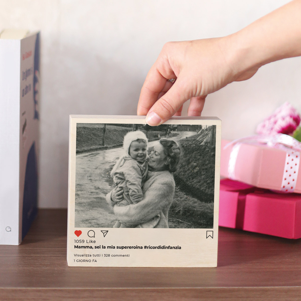 Stampa su Legno Quadrato in Stile Instagram regali per la mamma stampa su legno quadrato in stile instagram