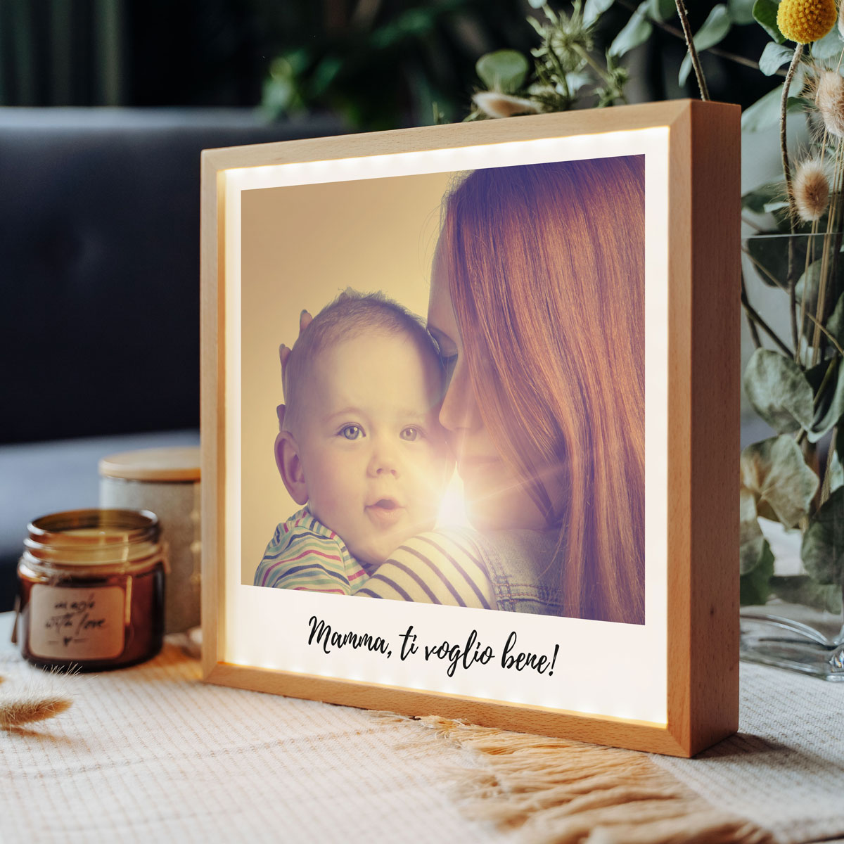 regali per la mamma light box personalizzata in stile polaroid