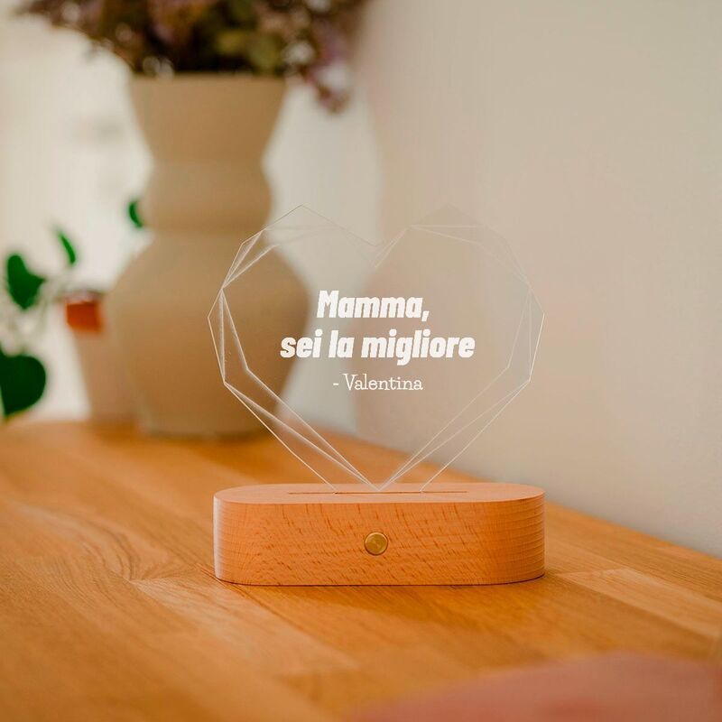 Lampada LED Cuore Personalizzata