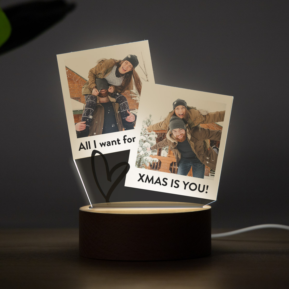 regali di natale lampada led con design a polaroid