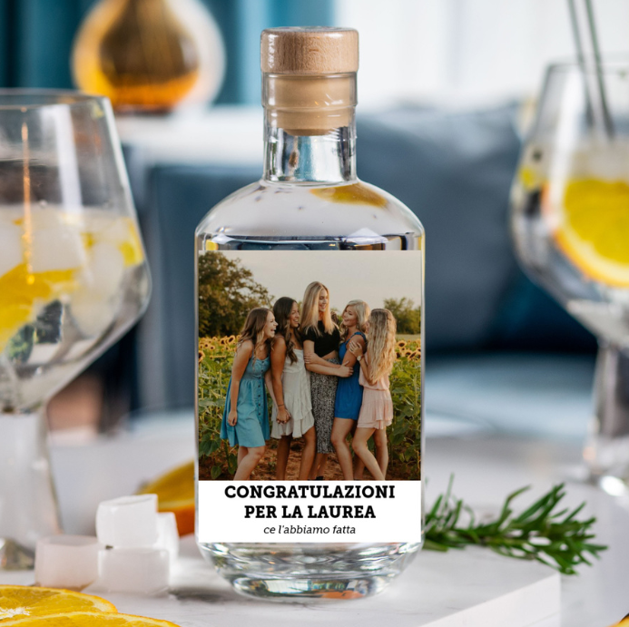 Gin Personalizzato con Foto e Testo Regali di Laurea