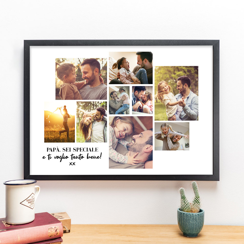 regali per la festa del papà poster con collage di foto e testo