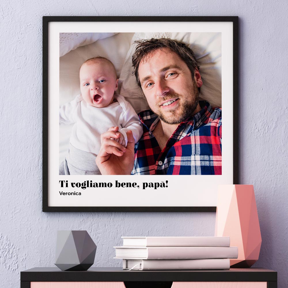 regali di compleanno per papà poster personalizzato con foto e testo