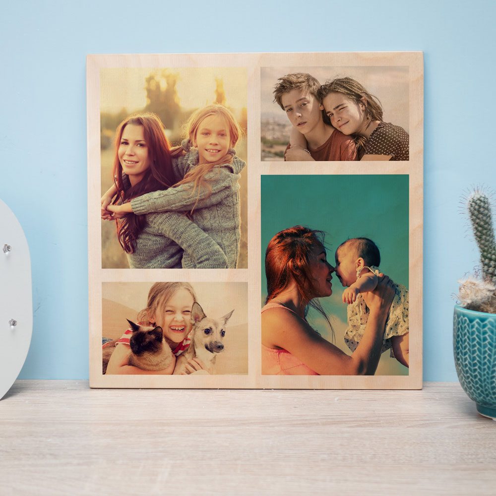 Stampa su Legno con 4 Foto regali per la mamma quadro in legno con 4 foto