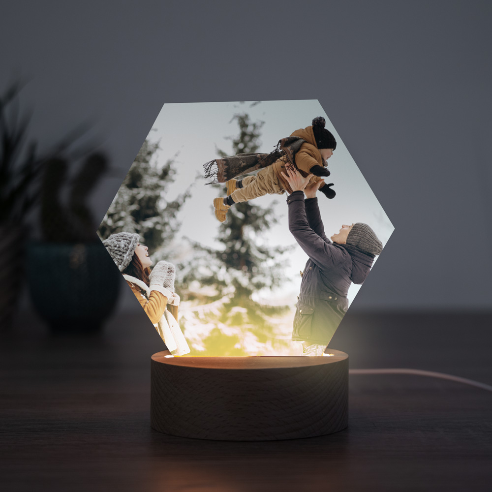 regali di natale lampada led con foto personalizzata