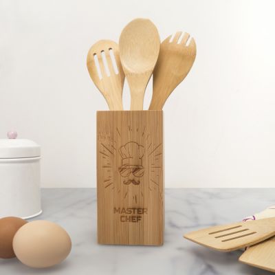 Set di Cucchiai di Legno Personalizzabile con Box Master Chef Set di Cucchiai di Legno Personalizzabile con Box Master Chef