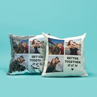 Federa Personalizzata con 3 Foto e Testo Federa Personalizzata con 3 Foto e Testo