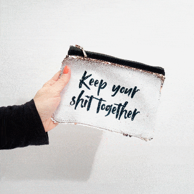 Pochette con Paillettes Personalizzabile con Testo Pochette con Paillettes Personalizzabile con Testo