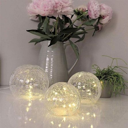 Set Luci LED con Palle in Vetro