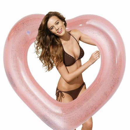 Salvagente Gonfiabile a Forma di Cuore Glitterato