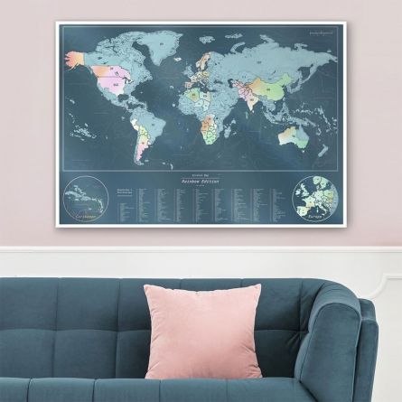 Cartina Geografica del Mondo Iridescente da Grattare