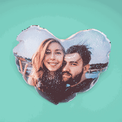 Federa Con Paillettes A Forma Di Cuore Personalizzabile Con Foto