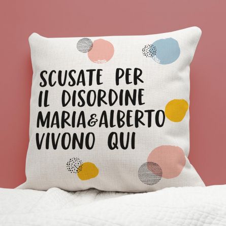 Federa per cuscino con testo personalizzabile