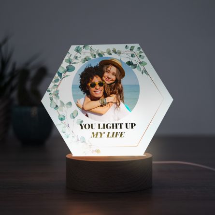 Lampada LED Foglie con Foto e Testo