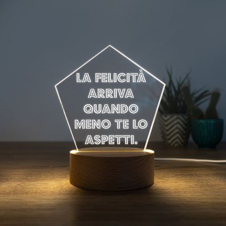 Lampada LED con Testo su 5 Righe