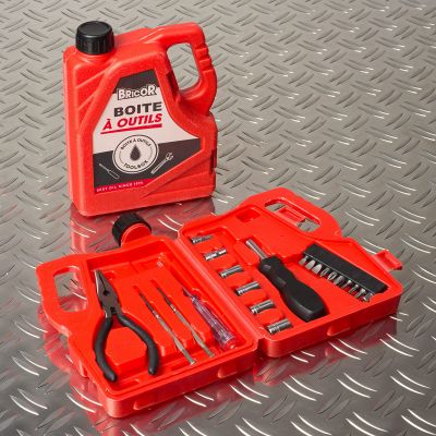 Utensili - Cassetta degli attrezzi a forma di bottiglia olio per motore
