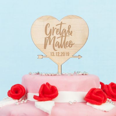 Cake Topper con Cuore Personalizzabile Cake Topper con Cuore Personalizzabile