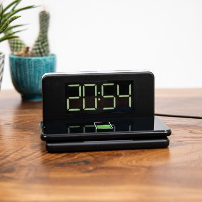 Caricabatterie Wireless con Orologio e Luce Notturna Caricabatterie Wireless con Orologio e Luce Notturna