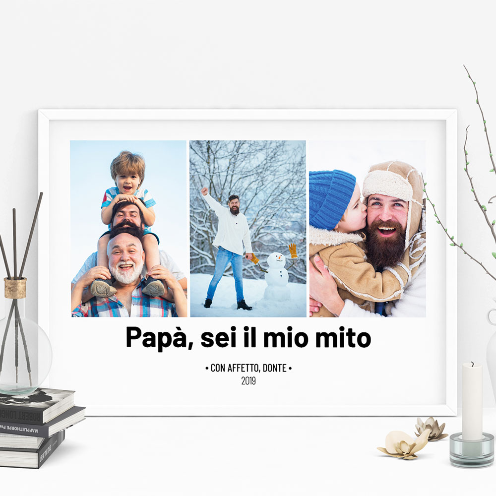 regali per il papà poster con 3 foto e testo regali per il papà poster con 3 foto e testo